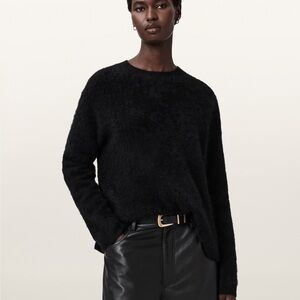 AllSaints Rebel Crewneck Black Cashmere Sweater